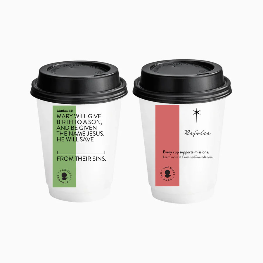 25 Christmas Scripture Coffee Cups & Lids 12oz